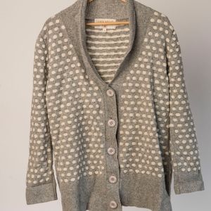 Lauren Moffatt Gray Polka Dot Cardigan